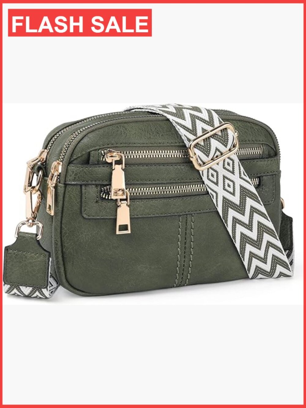 6-Pocket Vegan Leather Crossbody Bag for Travel